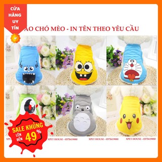 ĐƯỢC CHỌN MẪU - Áo mùa hè cho chó mèo [ In tên theo yêu cầu] vải cotton thoáng mát