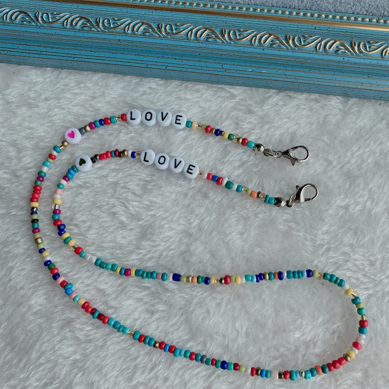 Dây Giữ Mắt Kính / Vòng cổ / Khuyên Tai Chống Trượt In Chữ Nhiều Màu Sắc