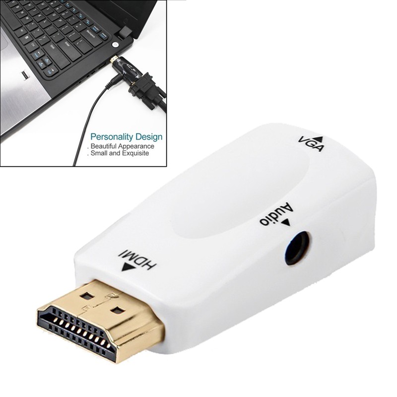 1080P HDMI Male to VGA Female Adapter Video Converter with Audio Outp