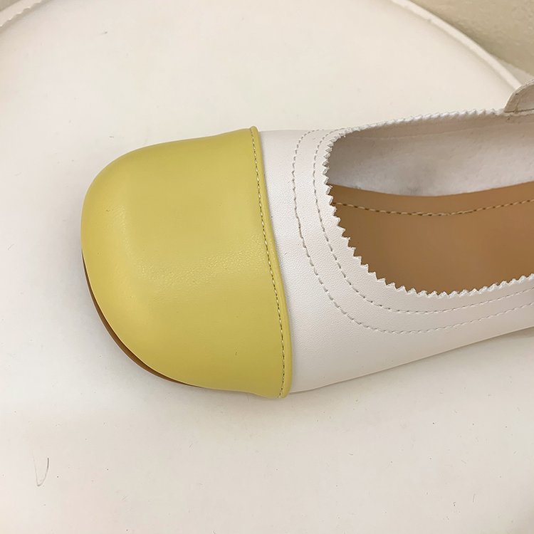 Color Matching Round Head Velcro Fashion Shoes for Women
