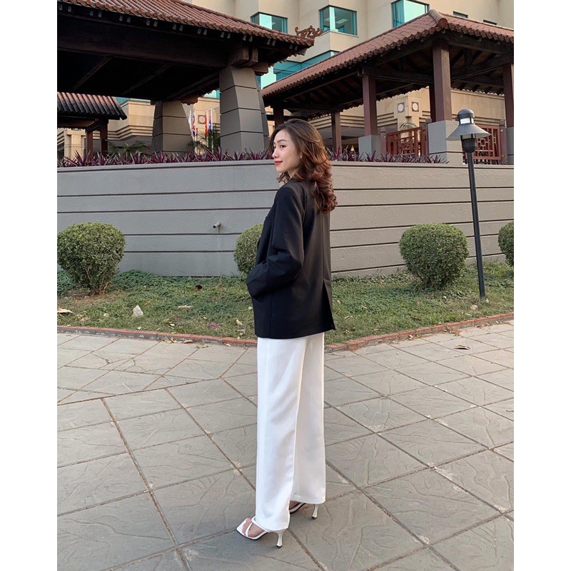 ZIEL_Áo blazer thiết kế cổ điển, suông rộng