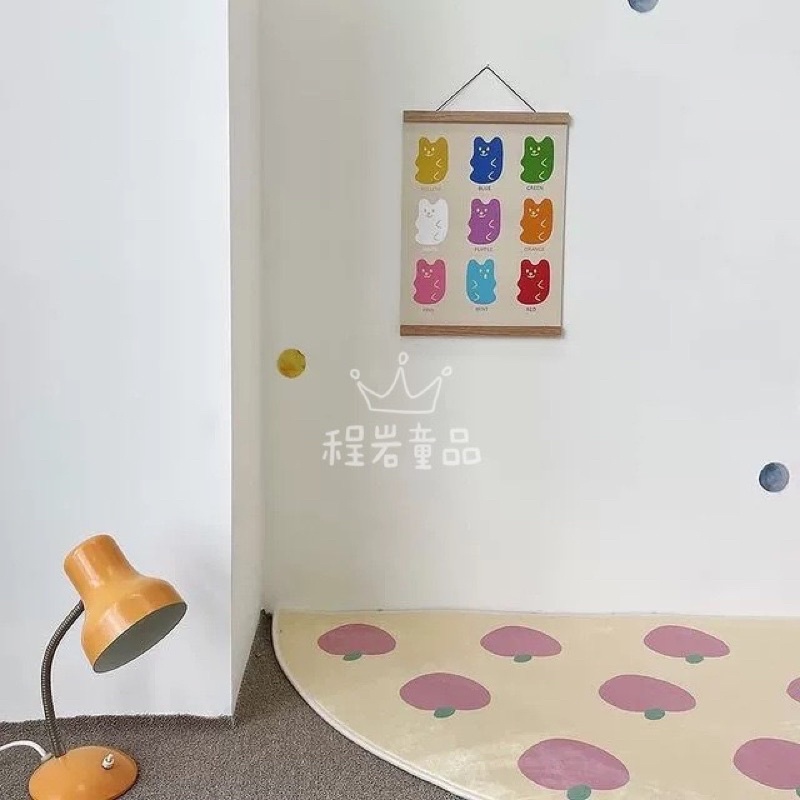 Thảm Trải Sàn Chống Trượt xuất Hàn Cao Cấp Hình Trăng Quả Táo KT 150x75cm