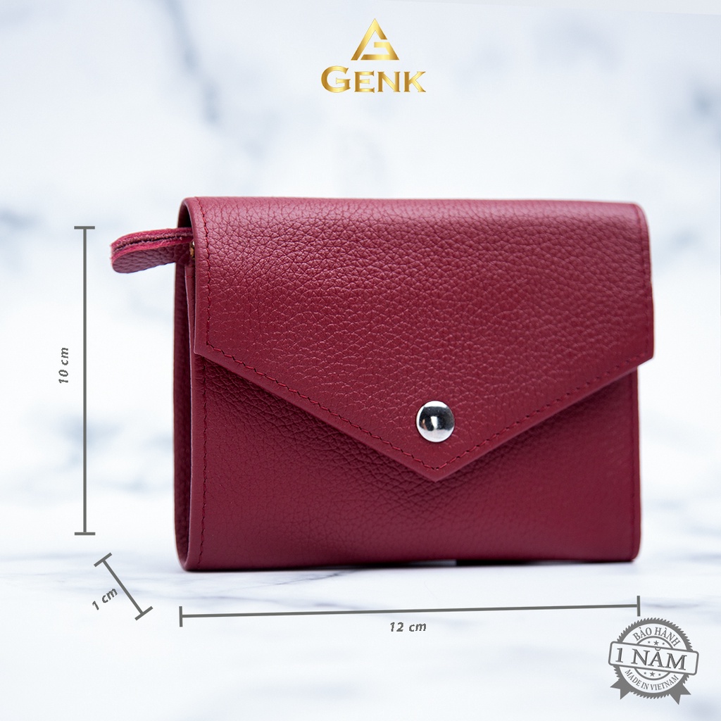 Ví Da Nữ Mini Cầm Tay Gập 3 Genk