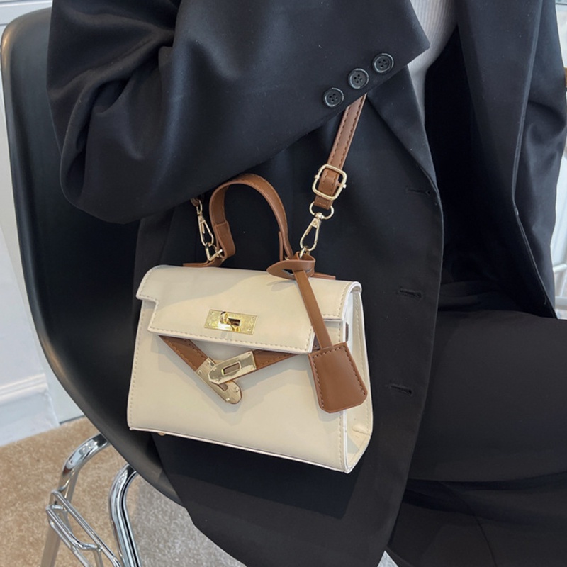 Túi đeo chéo IELGY hình vuông nhỏ phối màu có khóa cài thời trang cho nữ