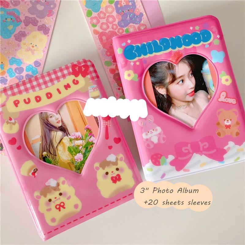 Album ảnh gồm 20 ngăn đựng ảnh 3 inch hình chú gấu thiết kế dễ thương