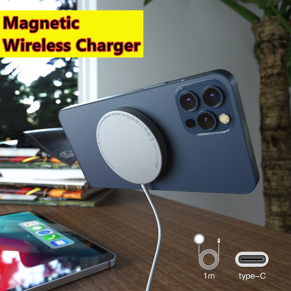 15W Magnetic Wireless Charger For iPhone12 pro Portable Magsafe Fast PD Charger Wireless Charging Pad Cable For iphone 12 Pro Max mini