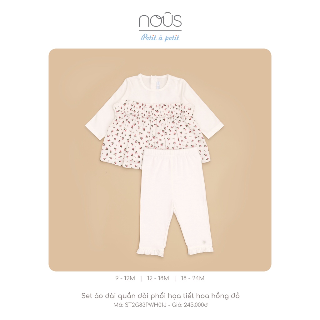 Set áo dài quần áo phối họa tiết cho bé 9 đến 24 tháng tuổi - Nous Bình Dương - Bipbipstore