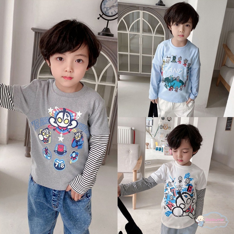 Áo Thun Tay Dài In Họa Tiết Hoạt Hình Dễ Thương Thoải Mái Thời Trang Cho Bé Trai Và Gái