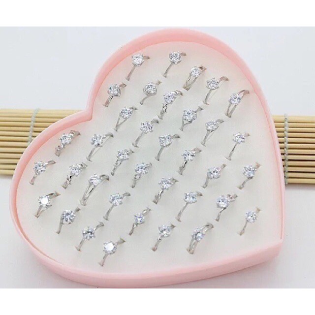 Hộp Nhẫn Set 36 Chiếc Trắng Siêu Rẻ