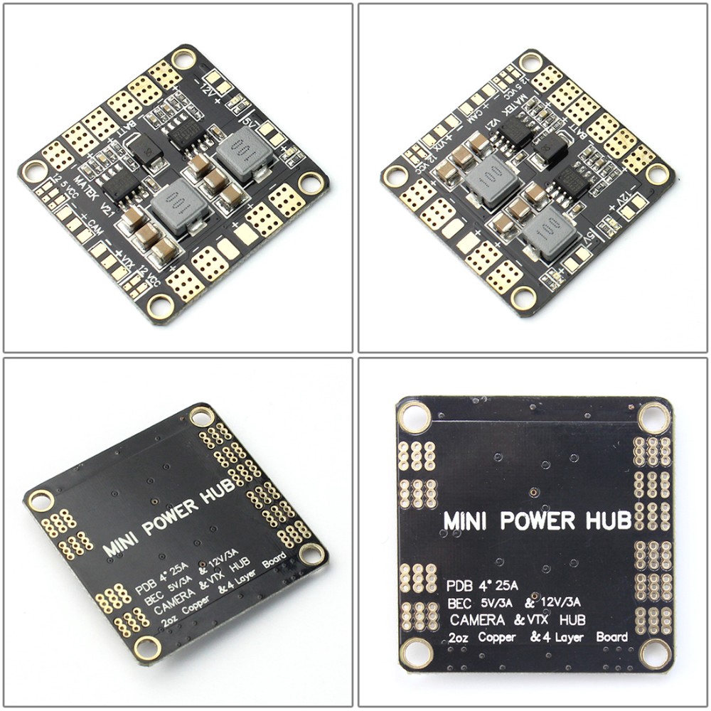 Bảng phân phối nguồn Hub PDB BEC 5V & 12V dành cho FPV QAV250 ZMR250