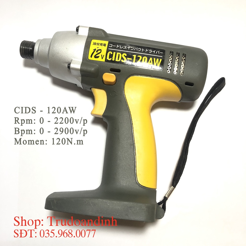 Máy bắn vít Cids 120AW 12v + pin 4AH