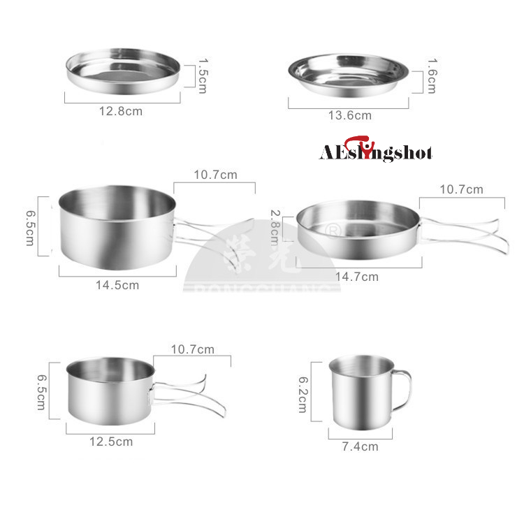 Bộ nồi chảo cốc hiệu CAMEL 8 món, du lịch cắm trại xuất nhật, gọn nhẹ dễ dàng mang đi [DCP2]