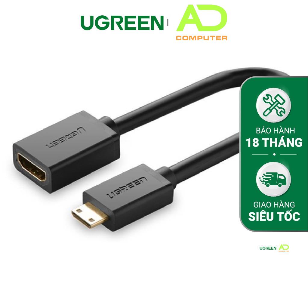 Cáp chuyển đổi mini HDMI đực sang HDMI cái dài 25CM UGREEN 20137 - Hàng phân phối chính hãng - Bảo hành 18 tháng