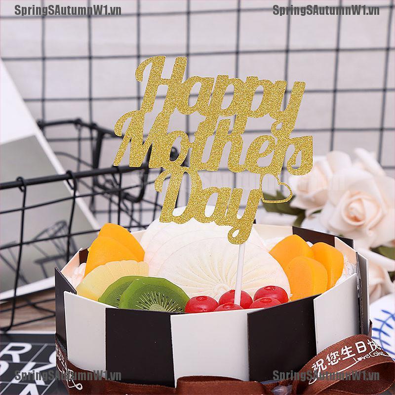 1 Que Cắm Trang Trí Bánh Chữ Happy Mother Lấp Lánh