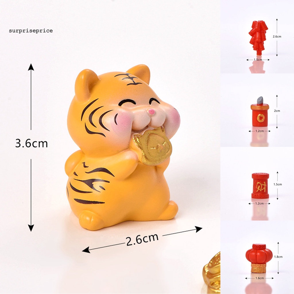 Tượng hổ may mắn mini xinh xắn chống mài mòn dùng trang trí nhà cửa / spa