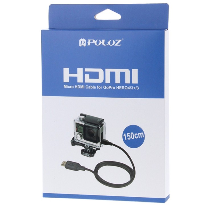 Puluz cáp Micro HDMI cho GoPro Hero 4/3/3+ dài 150cm - Hàng chính hãng