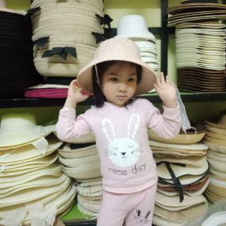Mũ cói lồng đèn cho bé