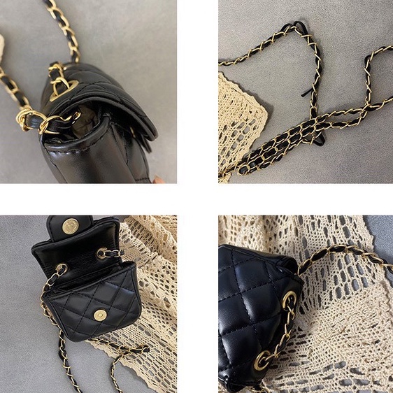 Túi mini quai chéo hoạ tiết Trần Trám sành điệu cho bé T809