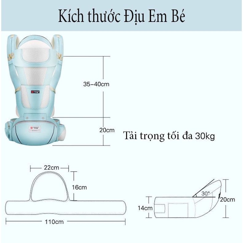 Địu em bé đa năng, địu trẻ em đa năng cao cấp 12 tư thế, dây đai mềm mại giúp cha mẹ đỡ đau mỏi vai, gáy hơn khi địu con