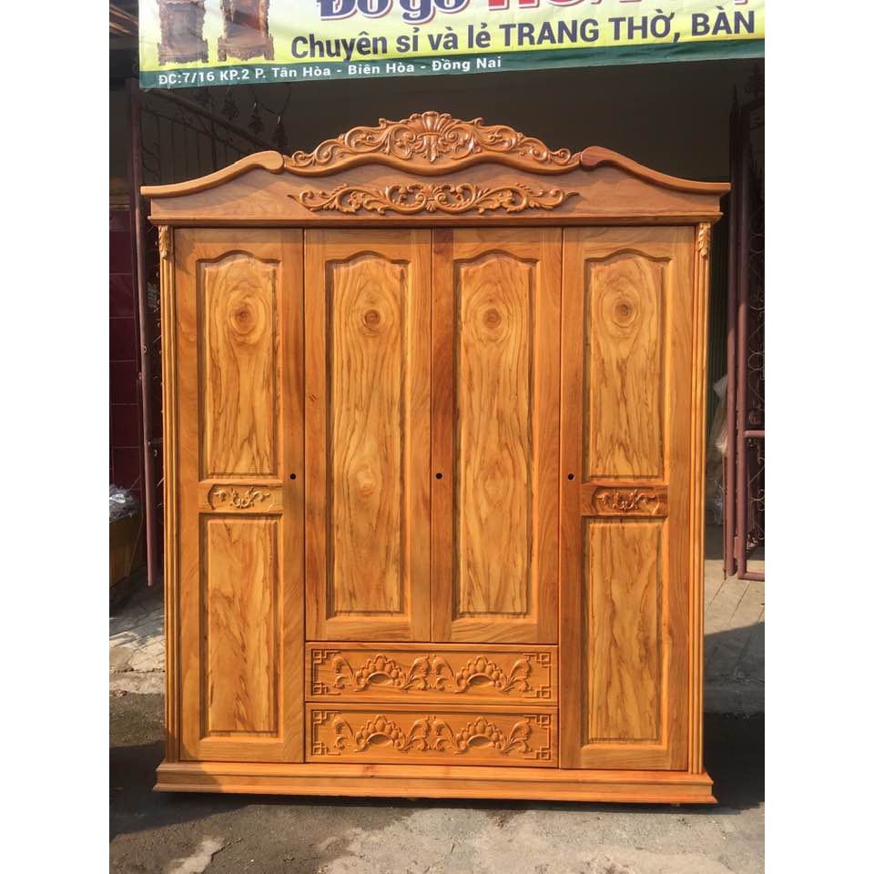 Tủ áo gỗ gõ đỏ 1,8M X 2,2M