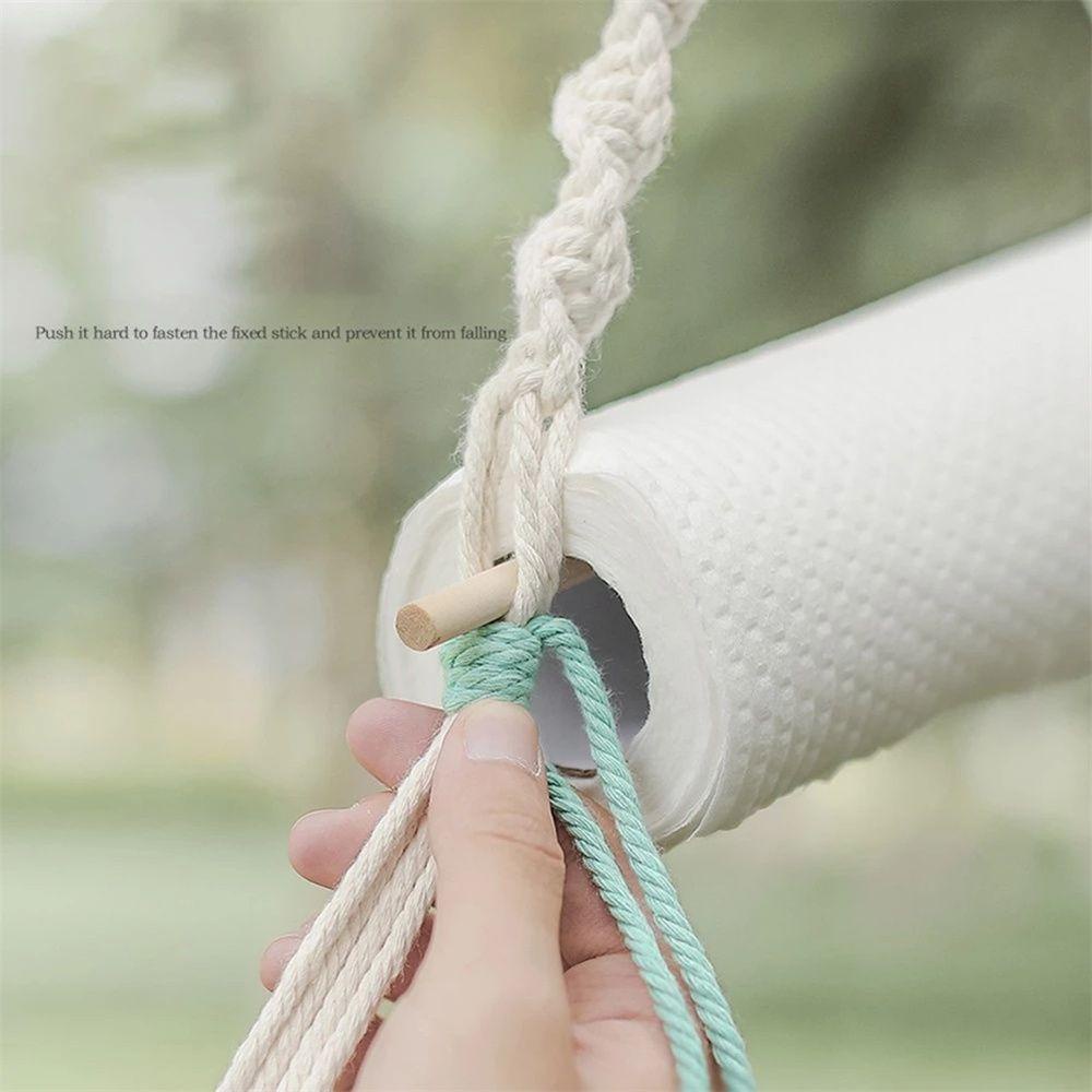 IVORY Giá Đỡ Cuộn Giấy Vệ Sinh Bằng Dây Thừng Treo Tường Tiện Lợi Dành Cho Cắm Trại /