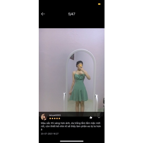Đầm nữ dáng xòe 2 dây nhún ngực 🔥 váy nữ tiểu thư dễ thương 2 dây | BigBuy360 - bigbuy360.vn