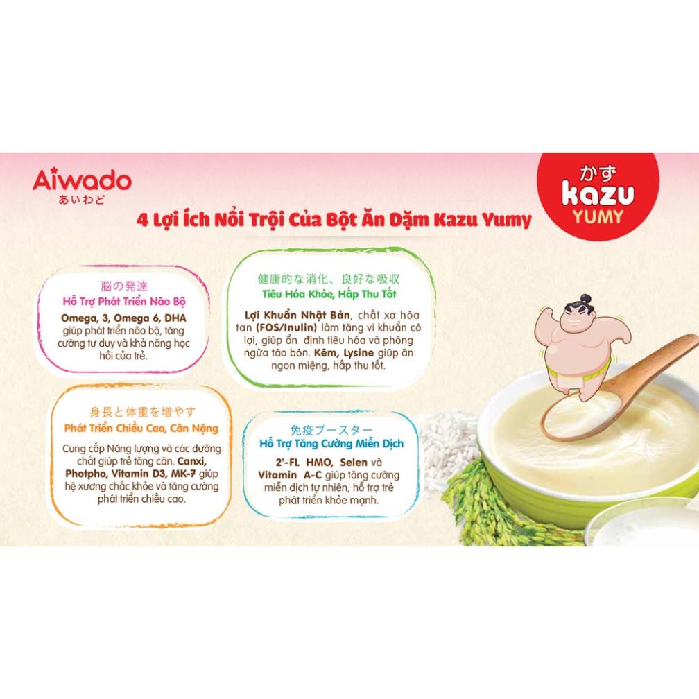 Bột ăn dặm Aiwado Kazu Yumy Gạo sữa 200g (trên 4 tháng)