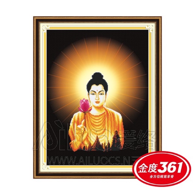 Tranh thêu chữ thập 3d Phật Tổ Như Lai,45x69