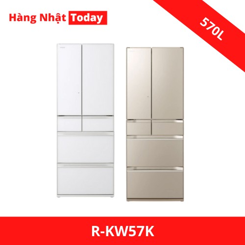 RẺ HƠN 500K/ Tủ lạnh Hitachi R-KW57K (W-XN) 570L có cấp đông mềm, kết nối điện thoại/ FULL BOX, nội địa Nhật