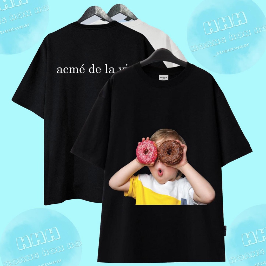 [Best Quality] Áo thun ADLV Bé Donut Trắng Vàng-Cotton 2c 100% -Full Tag Bọc - Streetwears SG