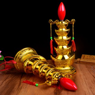 Đôi đèn thờ hình tháp thỏi vàng