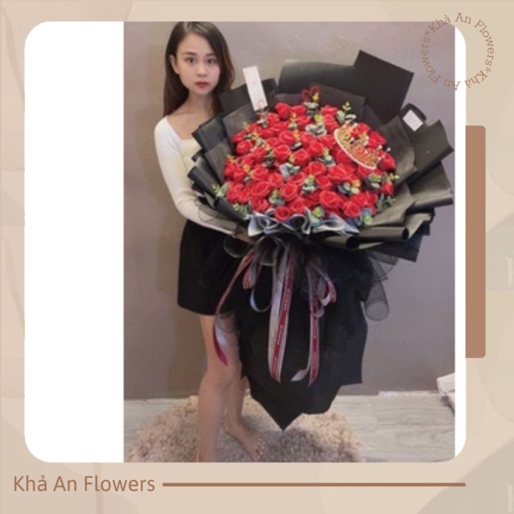 [-70k ship] Bó sáp 4 lớp 150bông siêu cao cấp. Dài 1.1m, rộng 65cm. Có Hoả Tốc. Chọn màu hoa ib