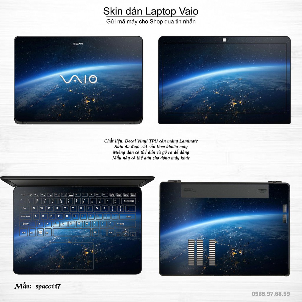 Skin dán Laptop Sony Vaio in hình không gian nhiều mẫu 20 (inbox mã máy cho Shop)