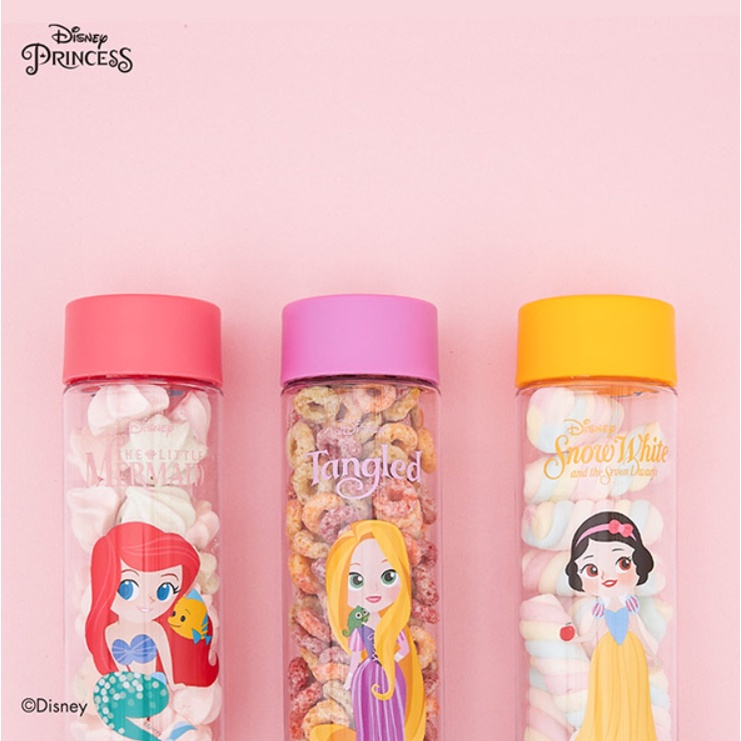 DAISO Bình Nước Cầm Tay Dung Tích 380ml In Hình Công Chúa Ariel / Rapunzel / Bạch Tuyết