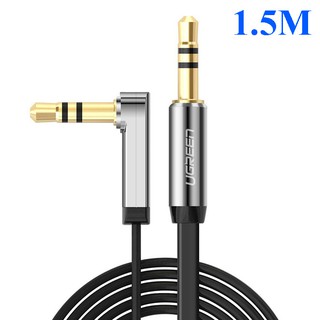 Freeship 99k tq_cáp loa 2 đầu 3.5mm 1.5m đầu bẻ góc 90 độ màu đen ugreen 10598