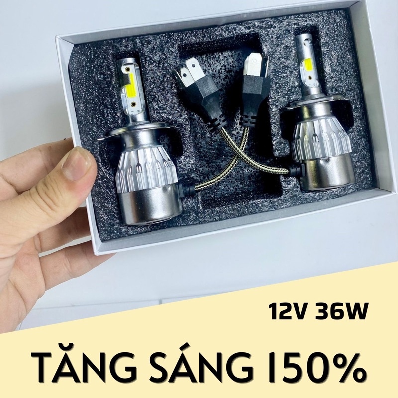 [ Giá 1 bóng ] Đèn pha Led Ô tô, Xe máy C6 Headlight mẫu 2022 cải tiến siêu sáng công suất 36W. Bảo hành 06 tháng