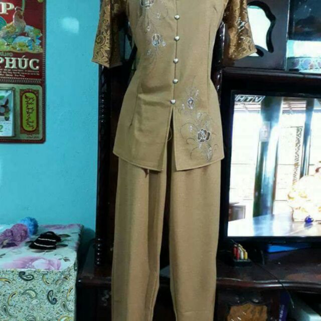 Combo 5 bộ bà ba kim tuyến