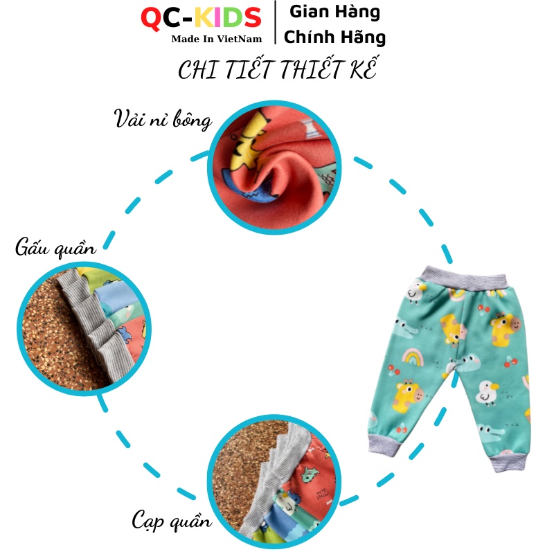 Quần nỉ bông cho bé gái bé trai sơ sinh đến 15kg QC-KIDS