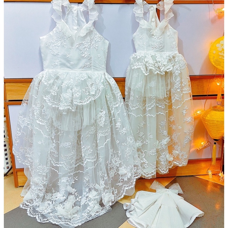 Váy cưới ren cho thú cưng(độc quyền)
