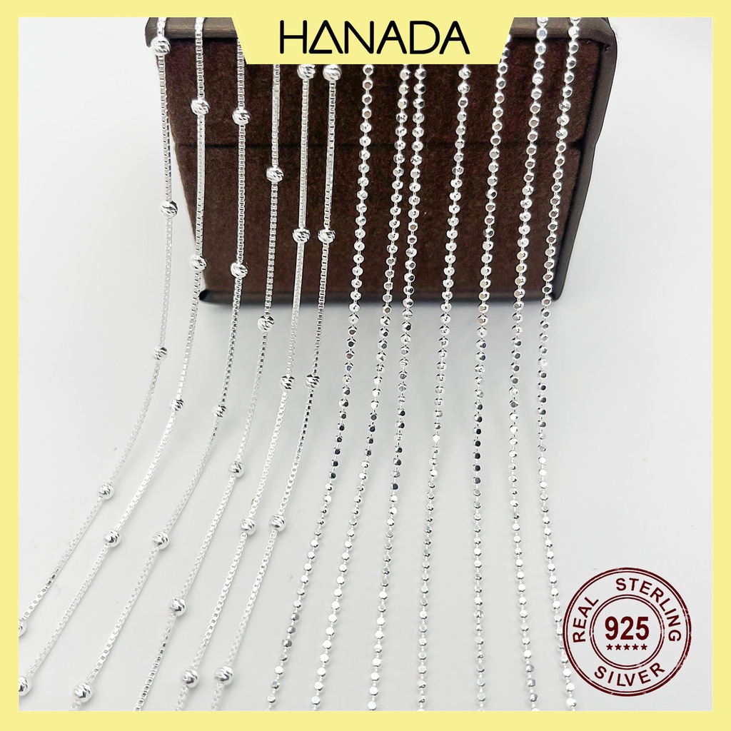 Dây Chuyền Trơn Bạc 925 Vòng Cổ Bạc Đơn Giản Phụ Kiện Thời Trang Nữ Hanada