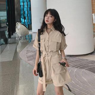 Jumpsuit ngắn tay dáng suông rộng thiết kế xinh xắn thời trang hàn quốc
