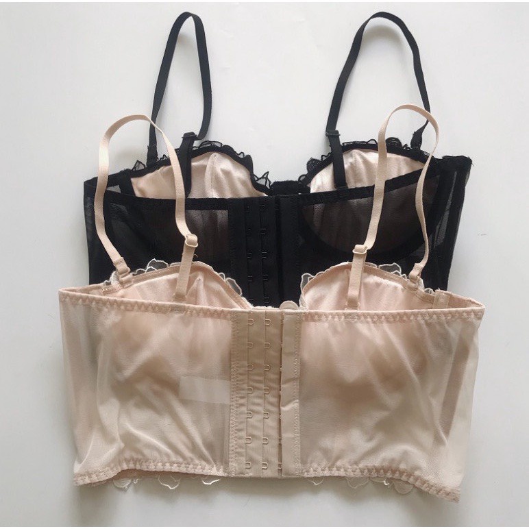 Áo bra corset ren hoa có gọng định hình ngực sexy 847 [MEOW Corset]