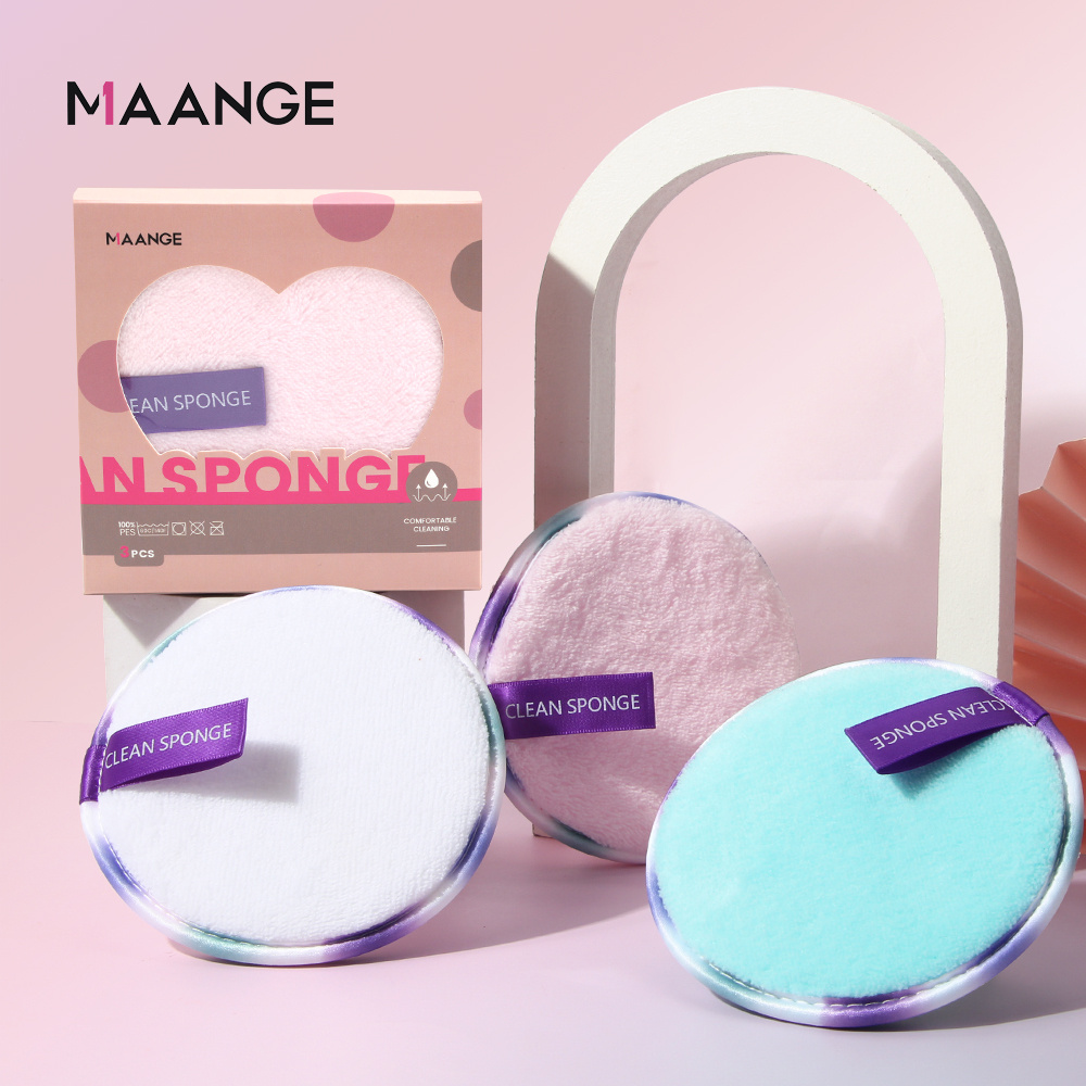 Set 3 bông xốp sợi mềm MAANGE 70g để làm sạch da mặt