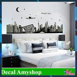 Decal dán tường trang trí phòng ngủ Dạ quang Thượng hải - PVC vinyl