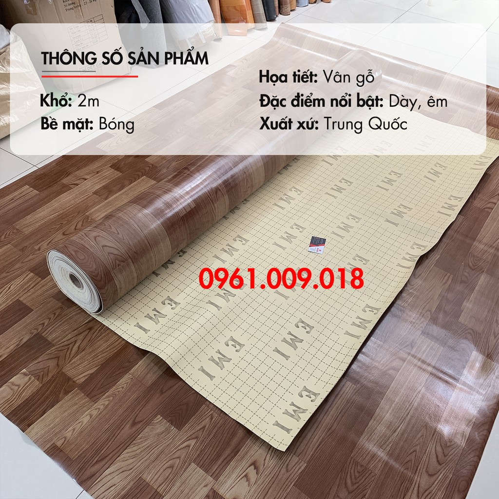 Thảm trải sàn simili vân gỗ loại dày 2mm đẹp giá rẻ - Trang Trí Hà Linh