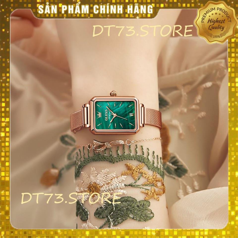 Đồng Hồ OLEVS 6624 Dây Da/Thép Không Gỉ Mặt Vuông chống vô nước Trẻ trung Thời Trang Cho Nữ