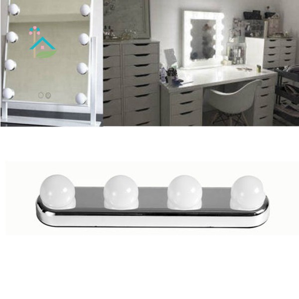 NU 4 Bulb LED Makeup Mirror Light Suction Cup Installation Dressing Table Vanity Light Wall Lamp .vn