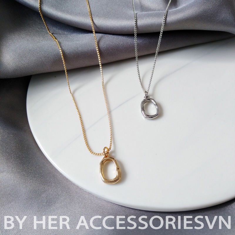 Dây chuyền, vòng cổ nữ mặt vuông nhỏ xinh xắn her.accessories C8