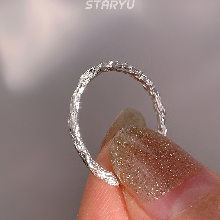 Nhẫn hở mạ bạc S925 hình cành cây độc đáo