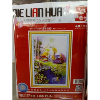 Tranh thêu chữ thập phong cảnh a724 chưa thêu